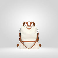 Women’s Leather Backpack – Elegant Convertible Backpack Purse and Stylish Leather Shoulder Bag for Everyday Use(OFF WHITE)