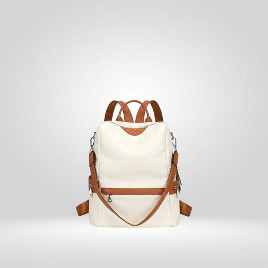 Women’s Leather Backpack – Elegant Convertible Backpack Purse and Stylish Leather Shoulder Bag for Everyday Use(OFF WHITE)