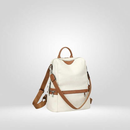 Women’s Leather Backpack – Elegant Convertible Backpack Purse and Stylish Leather Shoulder Bag for Everyday Use(OFF WHITE)