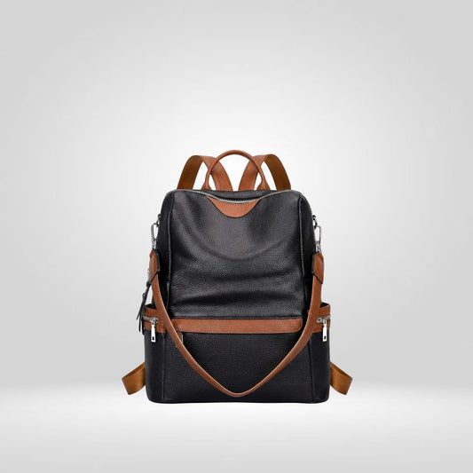 Women’s Leather Backpack – Elegant Convertible Backpack Purse and Stylish Leather Shoulder Bag for Everyday Use(BLACK)