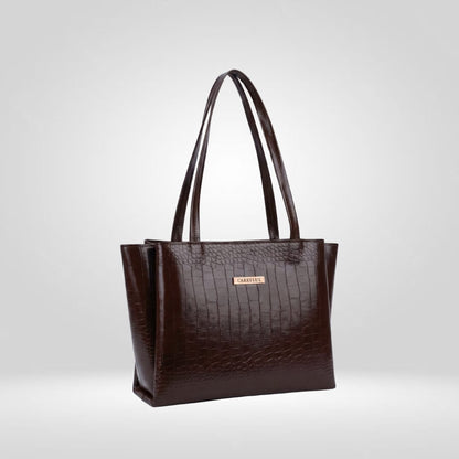 Large Capacity Croco Pattern Tote Bags For Womens Big Purses And Handbags Ladies Big Shoulder Bag(BROWN)