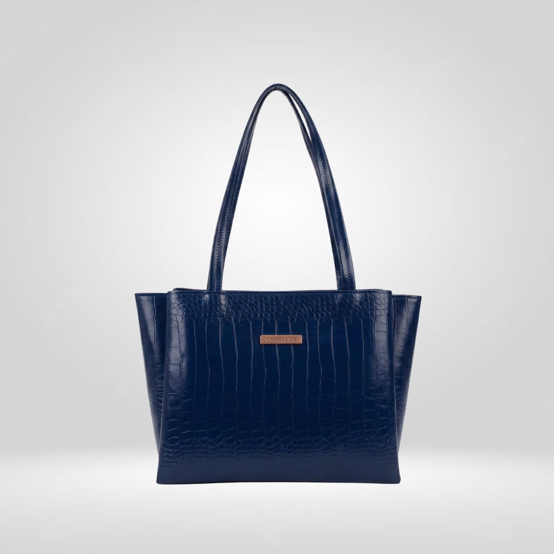 Large Capacity Croco Pattern Tote Bags For Womens Big Purses And Handbags Ladies Big Shoulder Bag(BLUE)